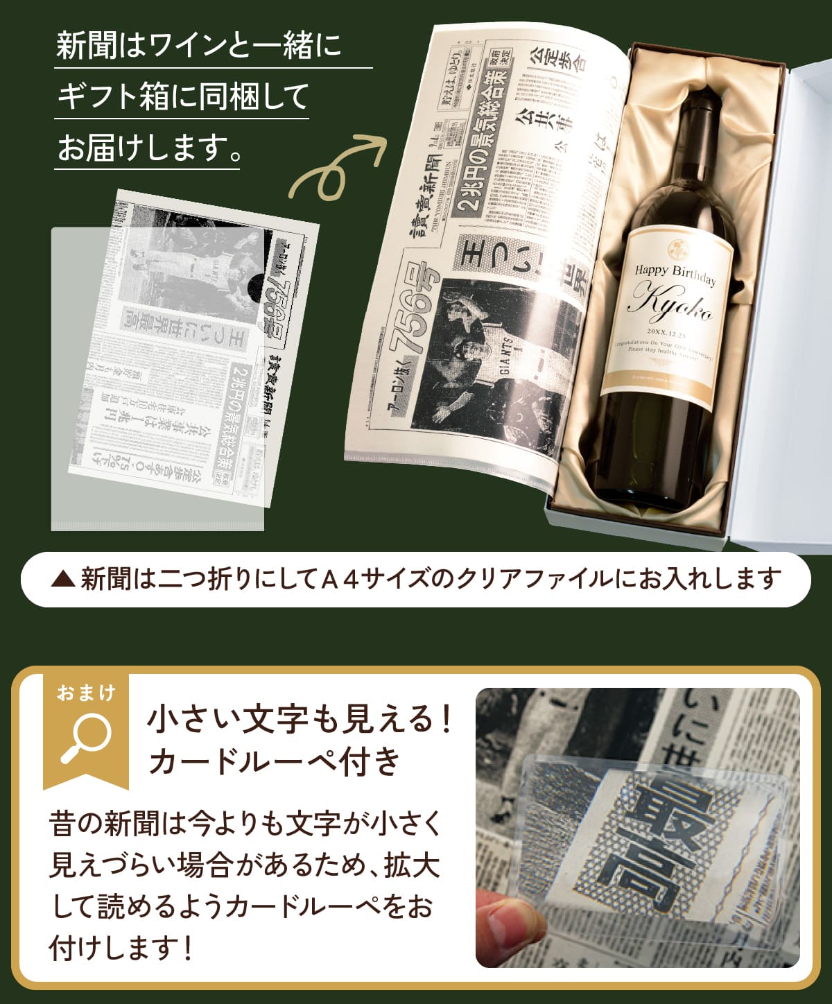 ギフト箱に同梱