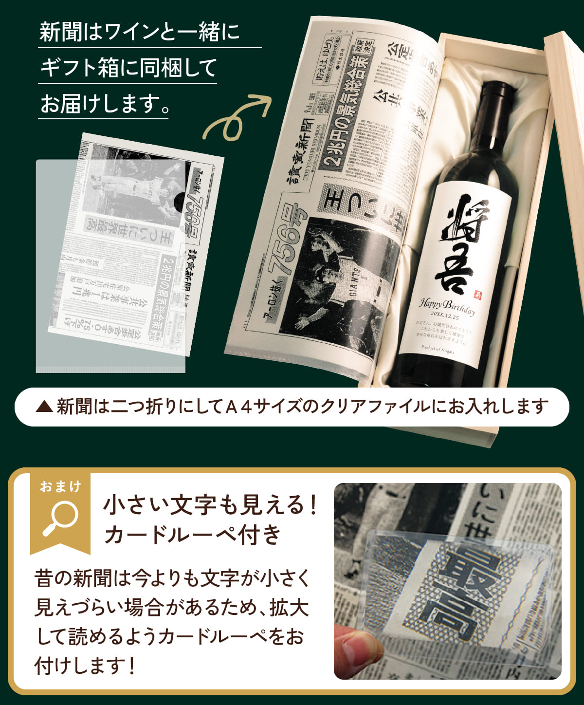 ギフト箱に同梱