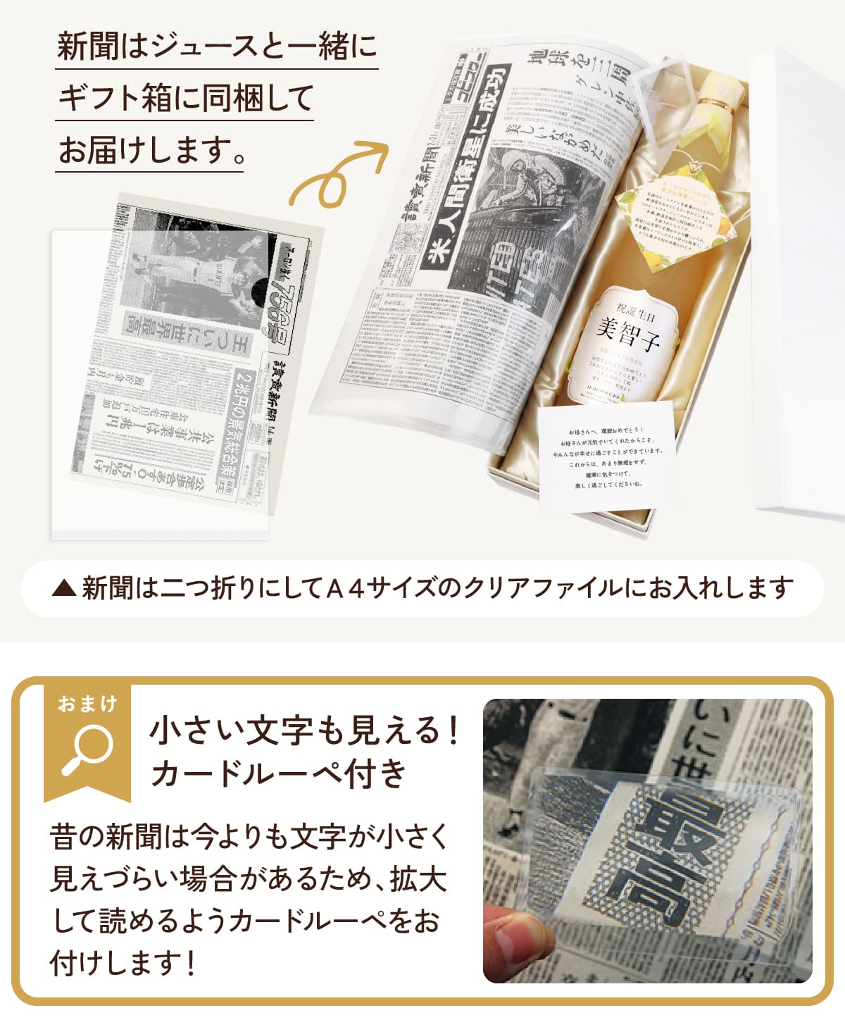 ギフト箱とルーペ